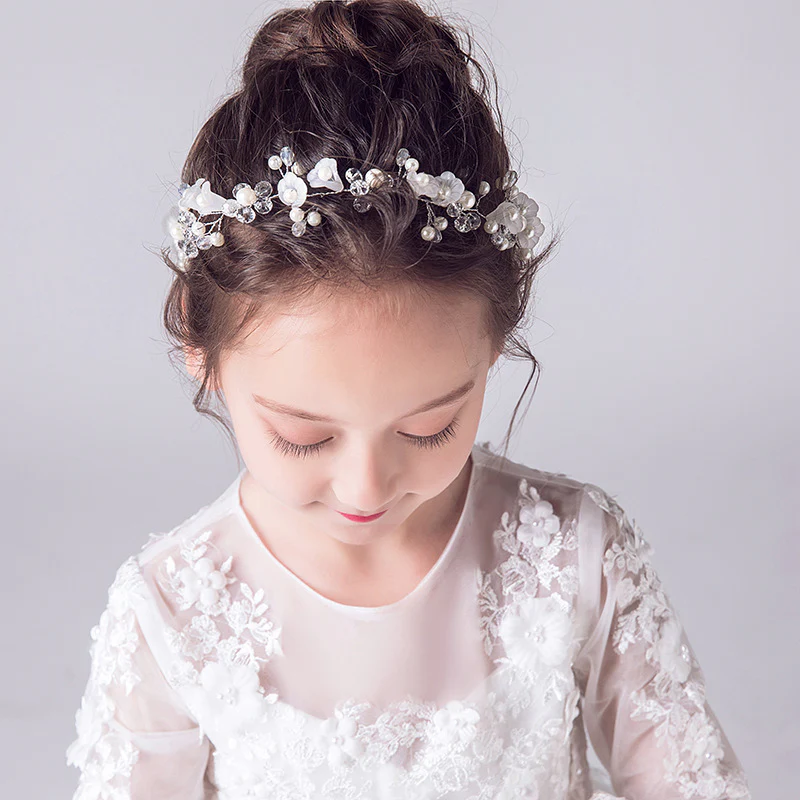 Children's Delicated Crystal Flower Headband Accessories - Image 4