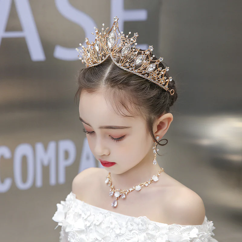 Children's Dress Accessories Vintage Elegant Crystal Crown Headpiece - Image 2