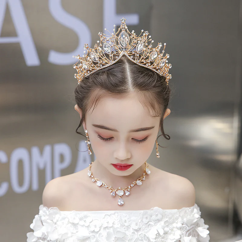 Children's Dress Accessories Vintage Elegant Crystal Crown Headpiece - Image 3