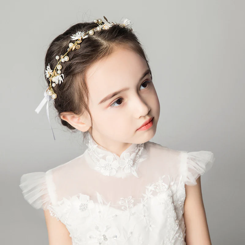 Children's Dress Accessories White Headband - Image 3