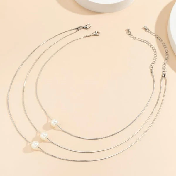 Classic Pearl Layer Necklace - Image 5