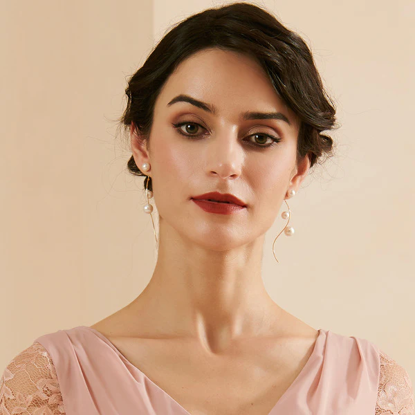 Classic Pearl/Zircon Dangle Earrings - Image 3
