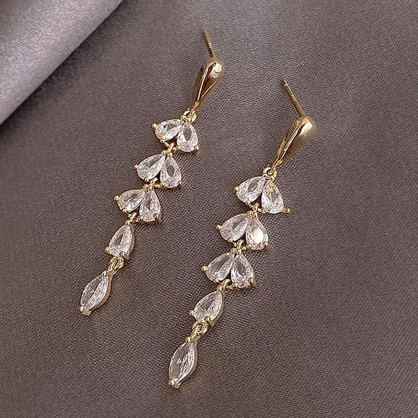 Classic Rhinestone Dangle Earrings - Image 2