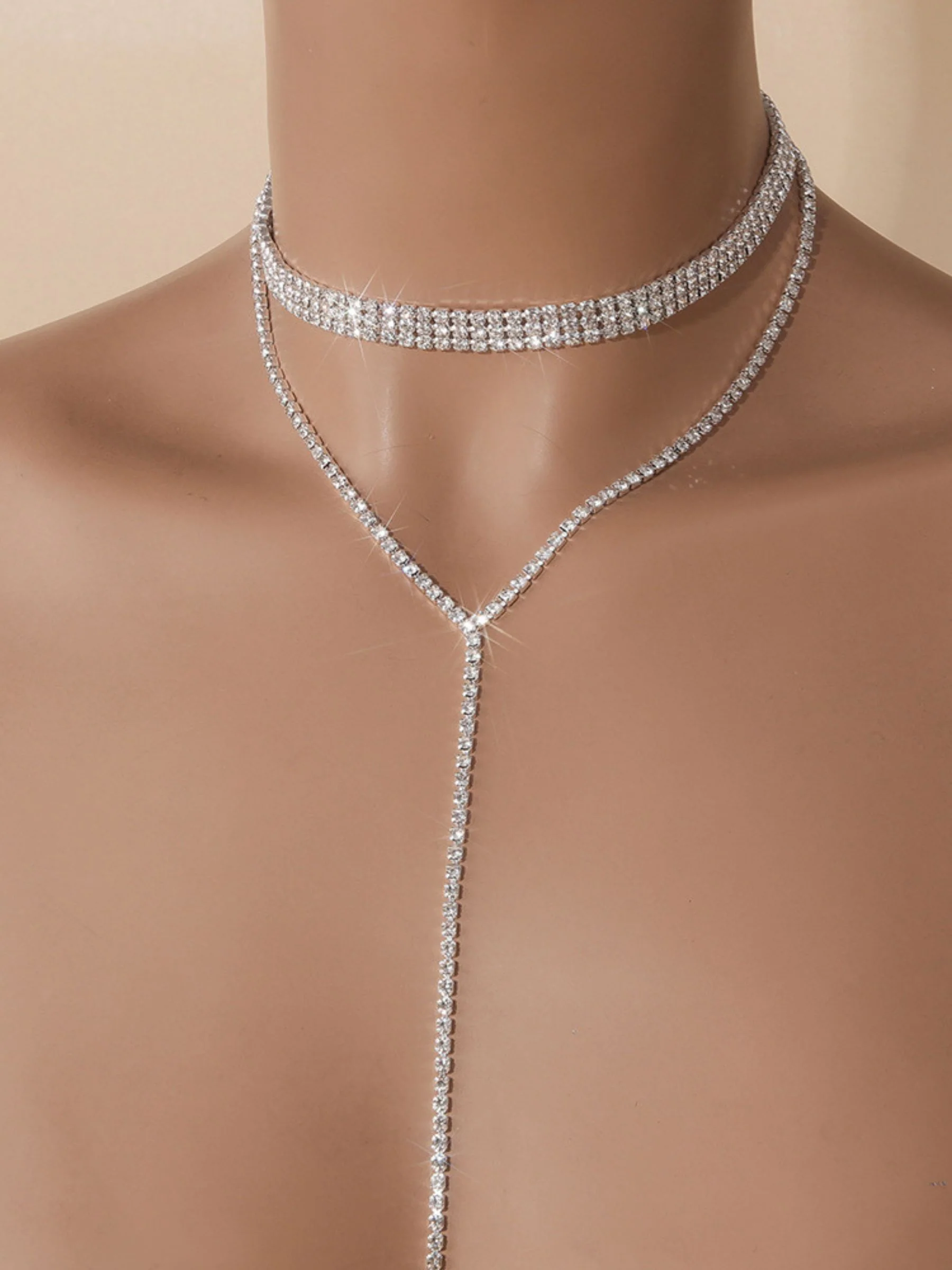 Classical Elegant Rhinestone Fine Choker Necklace