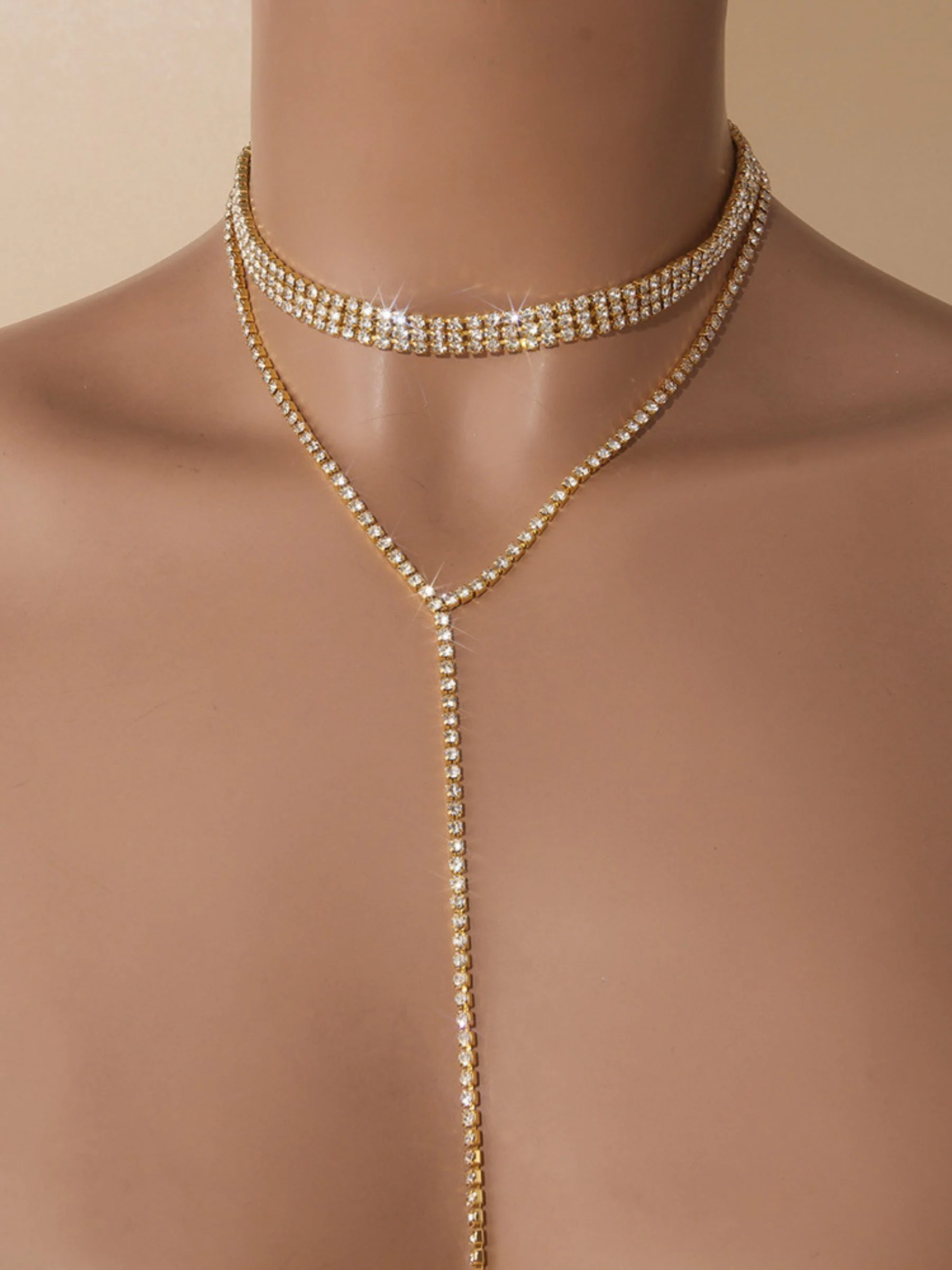 Classical Elegant Rhinestone Fine Choker Necklace - Image 2