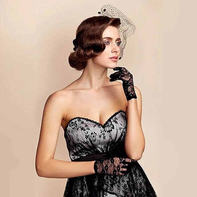 Classical / Romantic Lace / Tulle Wrist Length Gloves With Pure Color - Image 4