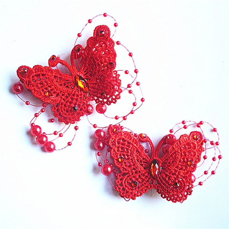 Cute Children's Fabric Lace Butterfly Pearl Headpiece - Image 6