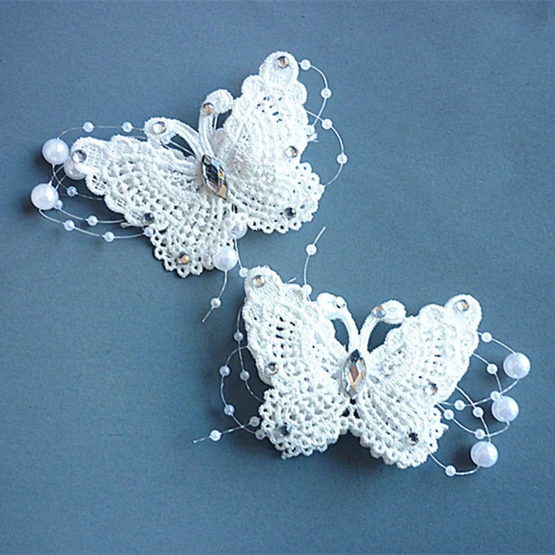 Cute Children's Fabric Lace Butterfly Pearl Headpiece - Image 7