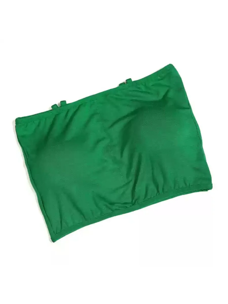 Daily Belly Dance Minimalist Solid Color Cotton Strapless Bra - Image 4