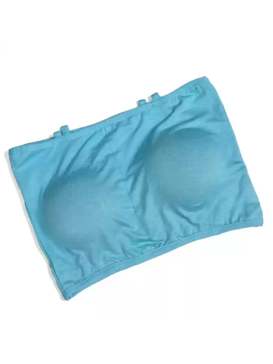 Daily Belly Dance Minimalist Solid Color Cotton Strapless Bra - Image 6