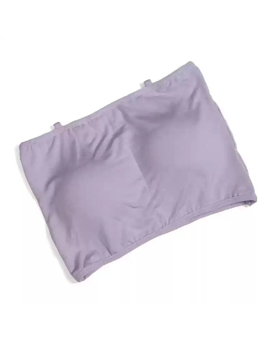 Daily Belly Dance Minimalist Solid Color Cotton Strapless Bra - Image 7