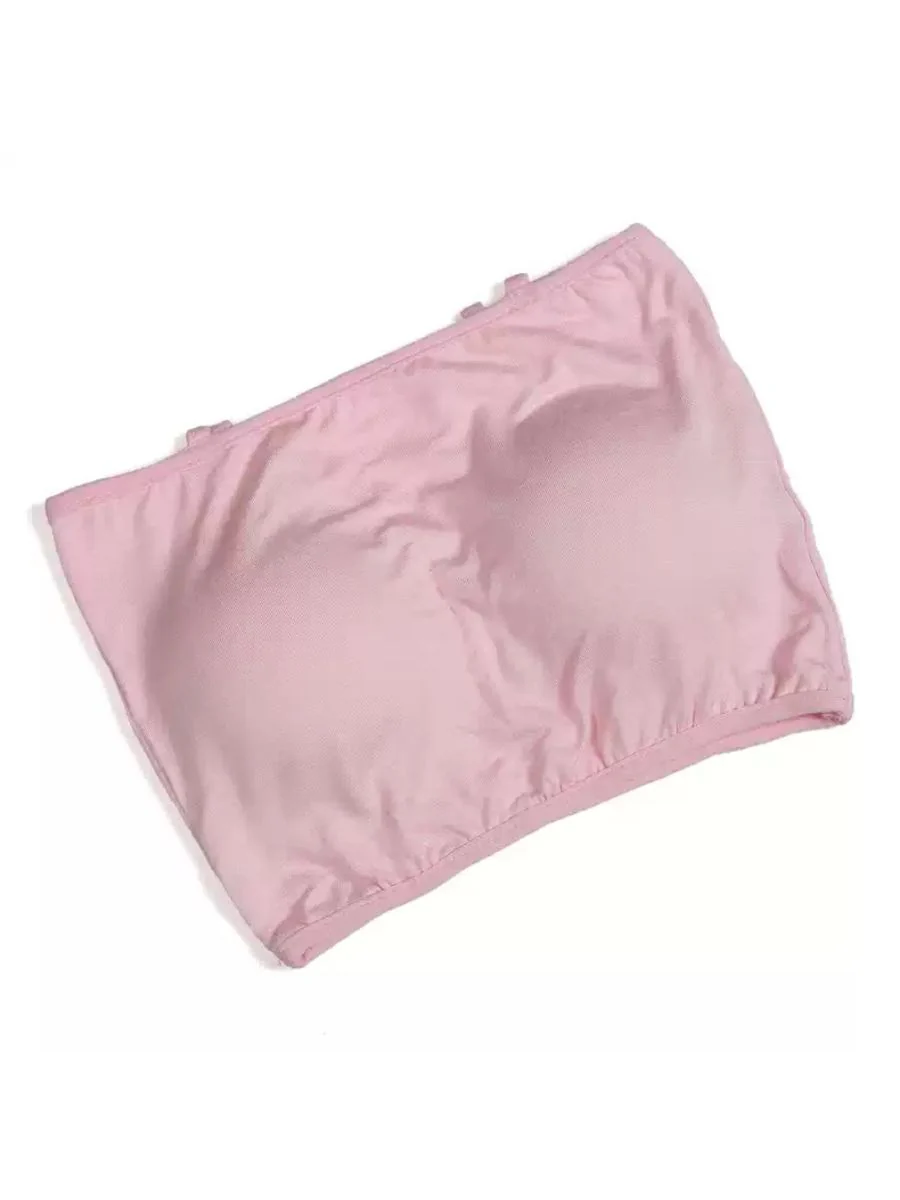Daily Belly Dance Minimalist Solid Color Cotton Strapless Bra - Image 9