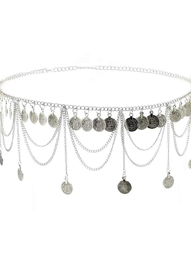 Dance Accessories Belt Metal Chain Gold Coin Silver Coin Women's Performance Training High Alloy - Image 6