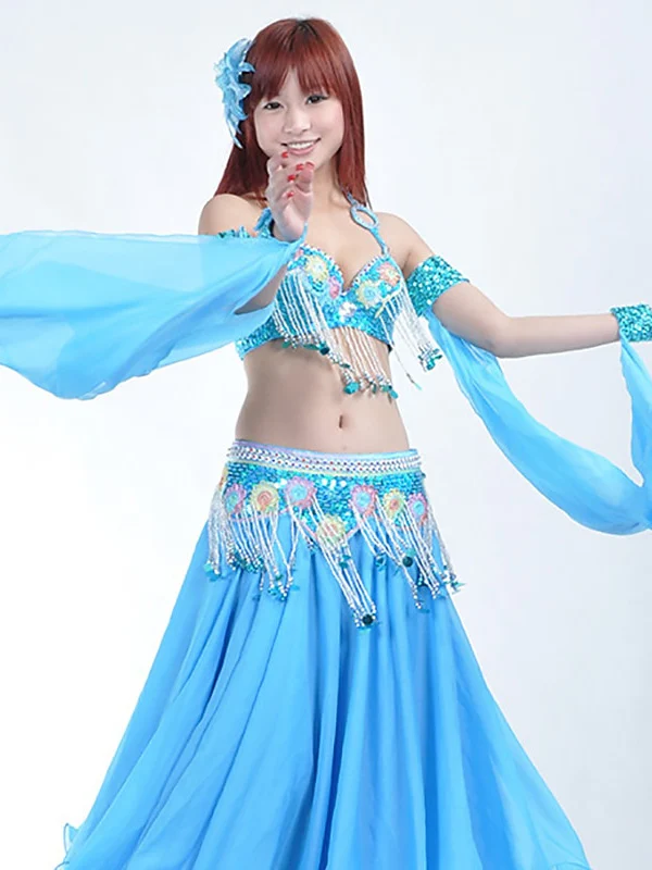 Dance Accessories Bracelets Pure Color Splicing Paillette Women's Performance Training Polyester Sequined - Image 4
