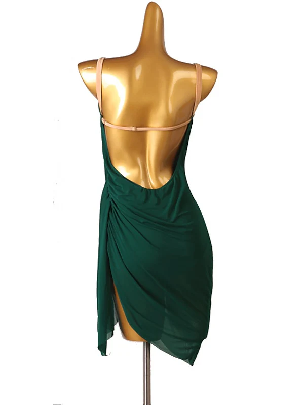 Dance Salsa Latin Dance Dress Solid Women‘s Performance Sleeveless Spandex - Image 4