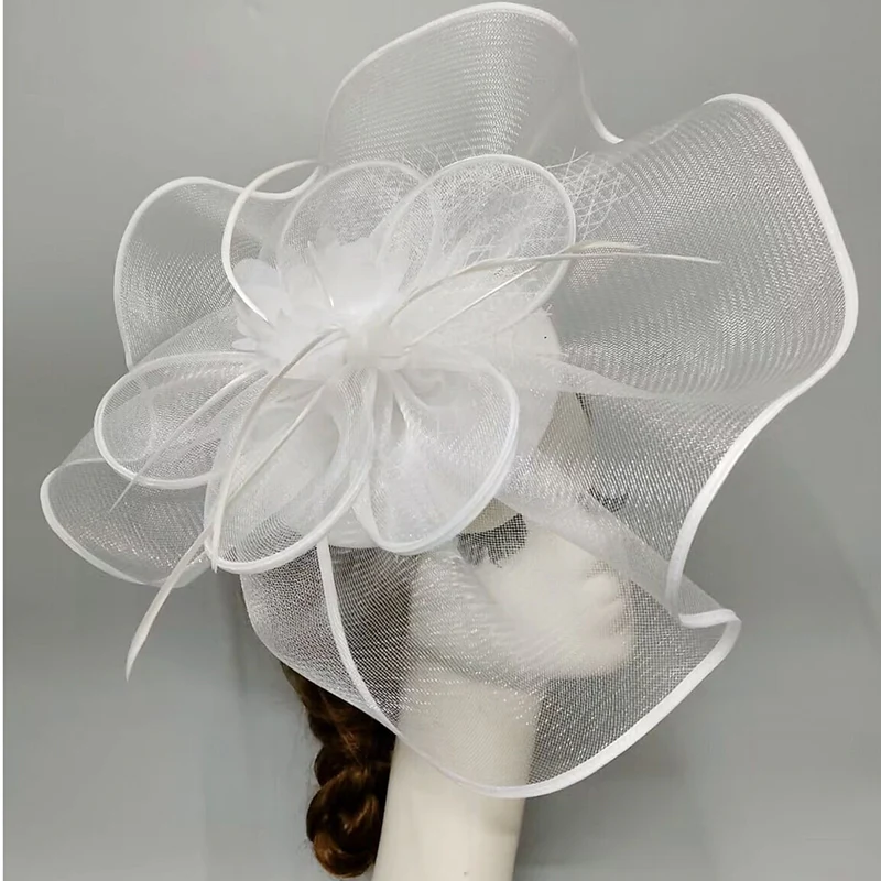 Delicate Net Veil Hat Flower Fascinators/Headpiece with Cap - Image 6