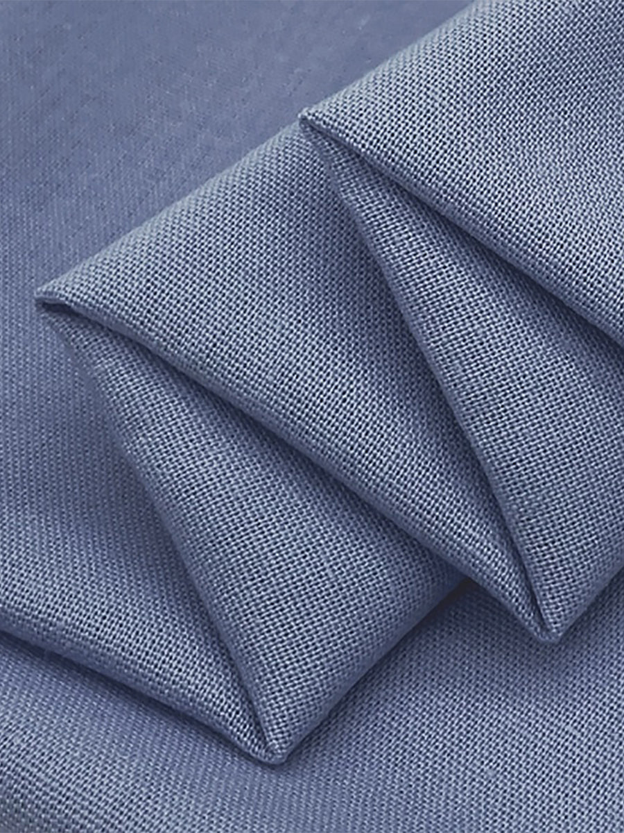 Dusty Blue Men's Tailored Fit Notch Single Breasted One-button Beach Wedding Party Suits - Image 3