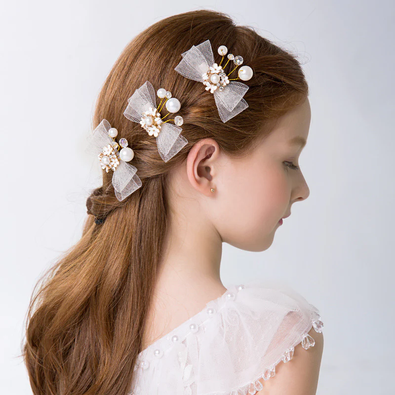 Elegant Delicated Rhinestone Pearl Bow Headpieces - Image 4
