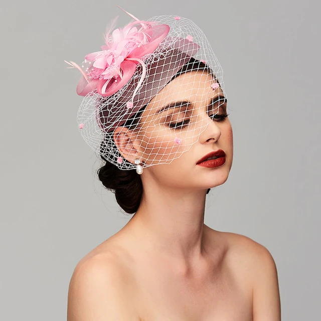 Elegant Fascinators Hats with Clip Headband Feather Floral Flower Headwear - Image 11