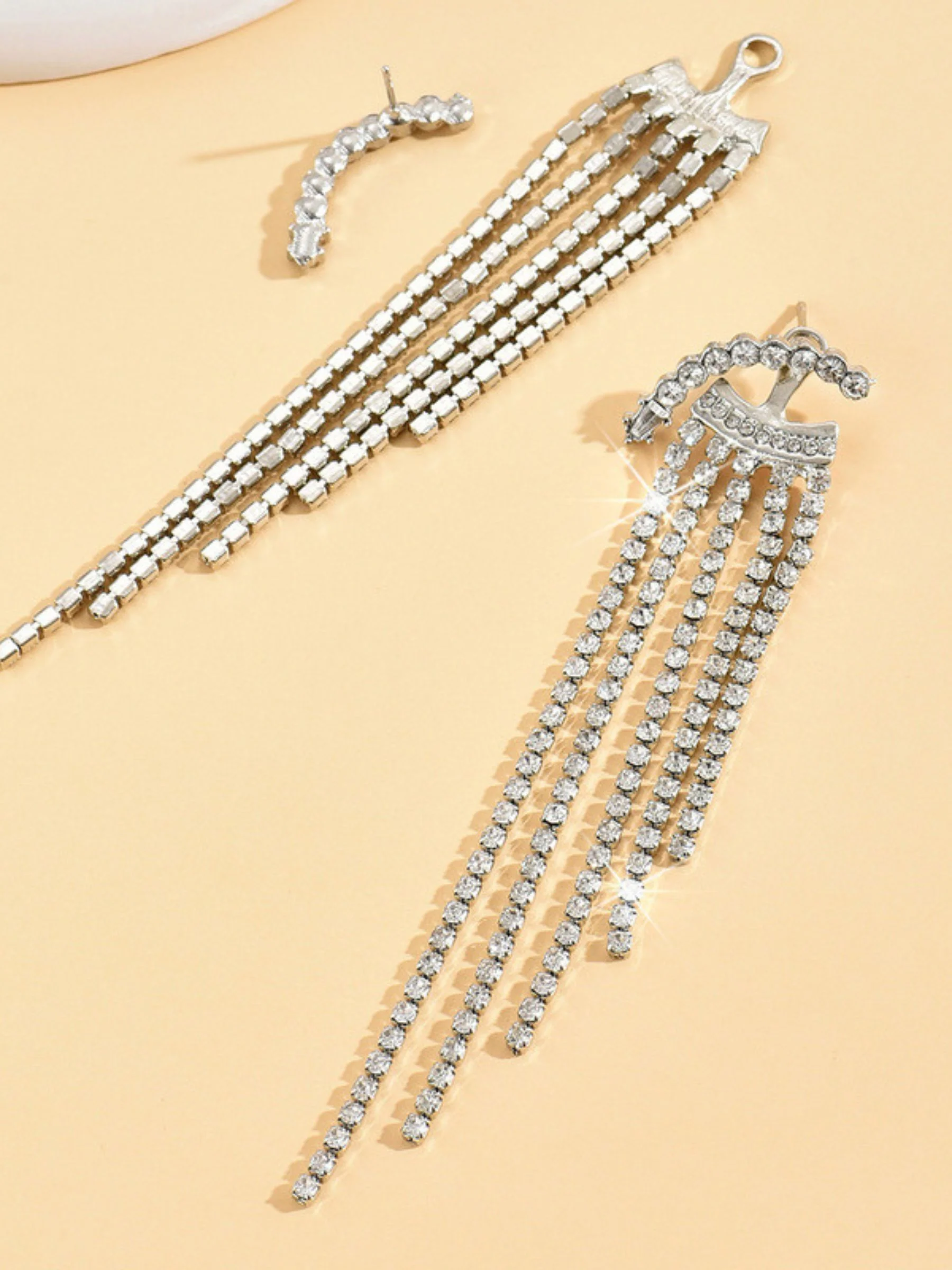 Elegant Luxury Exquisite Tassel Crystal Long Earrings - Image 3
