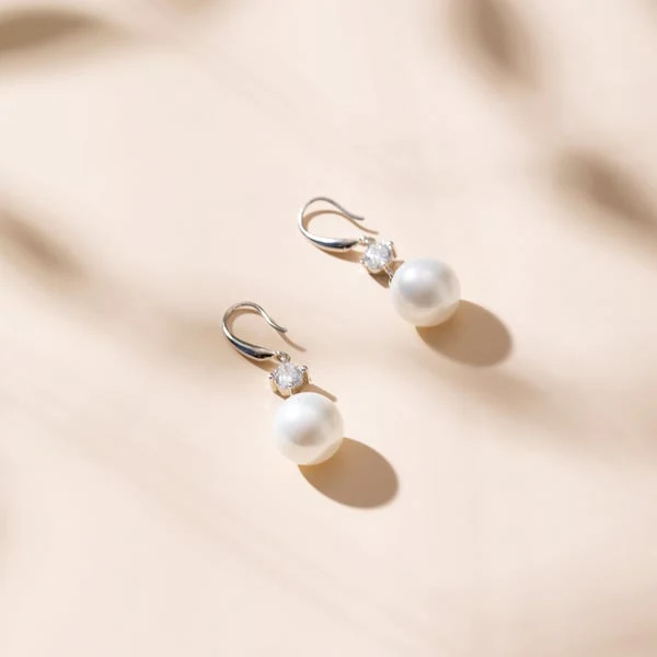 Elegant Pearl Drop Earrings - Image 2
