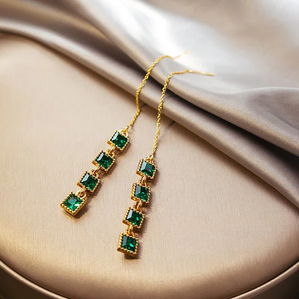 Elegant Rhinestone Dangle Earrings - Image 3