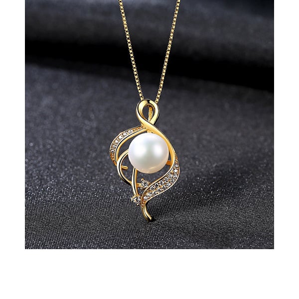 Elegant S925 Sliver Irregular Pearl Pendant Necklaces - Image 4