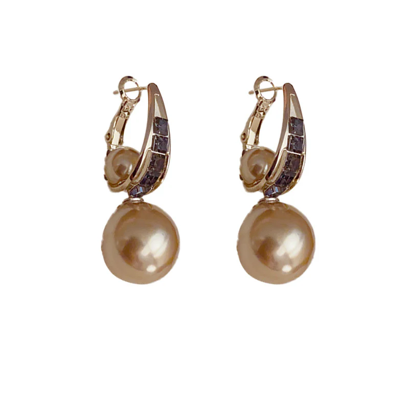 Elegant Two Piece Minimalist Rhinestone Earrings - Image 5