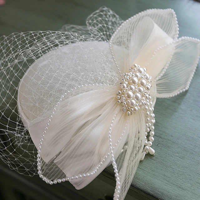 Fascinators Lace Tea Party Horse Race Elegant With Imitation Pearl Bow(s) Headpiece