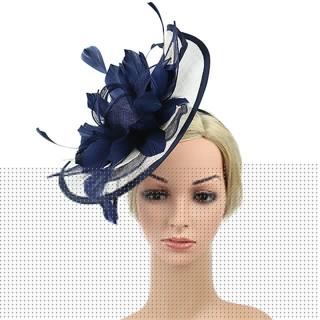 Fascinators Linen Party Evening Cocktail With Feather Headpiece - Image 7