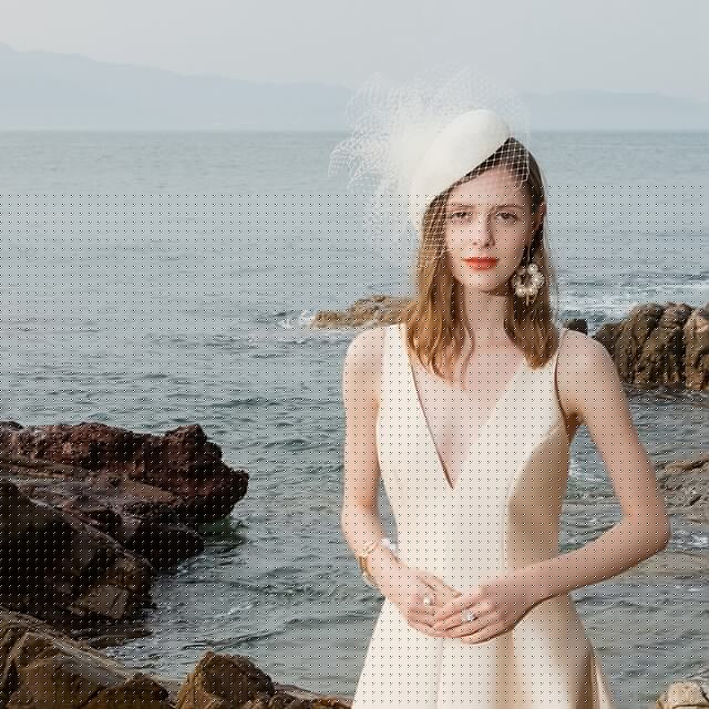 Fascinators Linen Wedding With Flowers Headpiece - Image 6