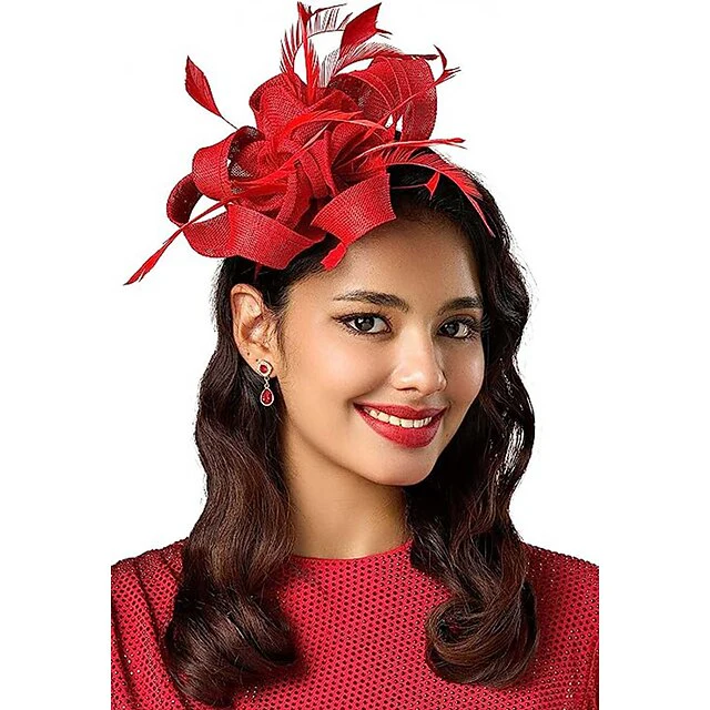 Fascinators Net Classic Wedding With Flower Headpiece - Image 4