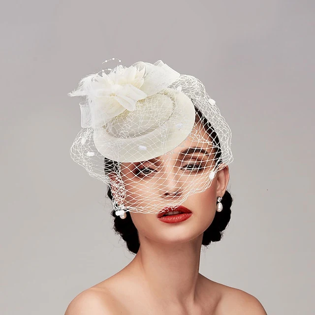 Fascinators Net Funeral Horse Race With Feather Flower Headpiece - Image 4