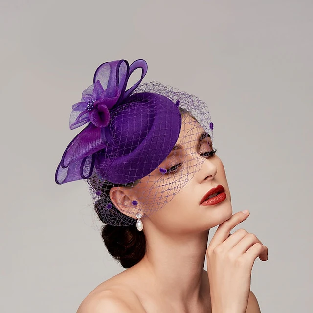 Feathers Net Fascinators Hats Headpiece with Feather / Cap / Flower - Image 3