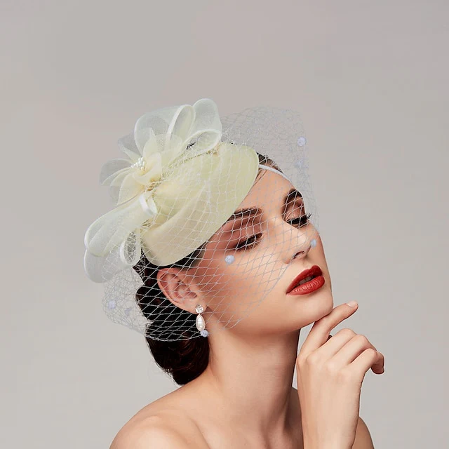 Feathers Net Fascinators Hats Headpiece with Feather / Cap / Flower - Image 5