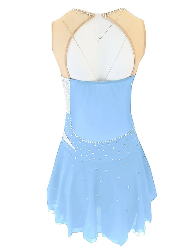 Figure Skating Dress Women's Girls' Dancewear Spandex Micro-elastic Classic Crystal/Rhinestone Sleeveless Ice Skating Dress - Image 6