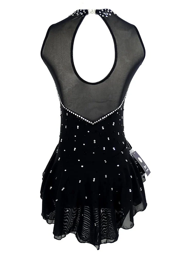 Figure Skating Dress Women's Girls' Ice Dancewear Crystal/Rhinestone Sleeveless Ice Skating Dress - Image 3