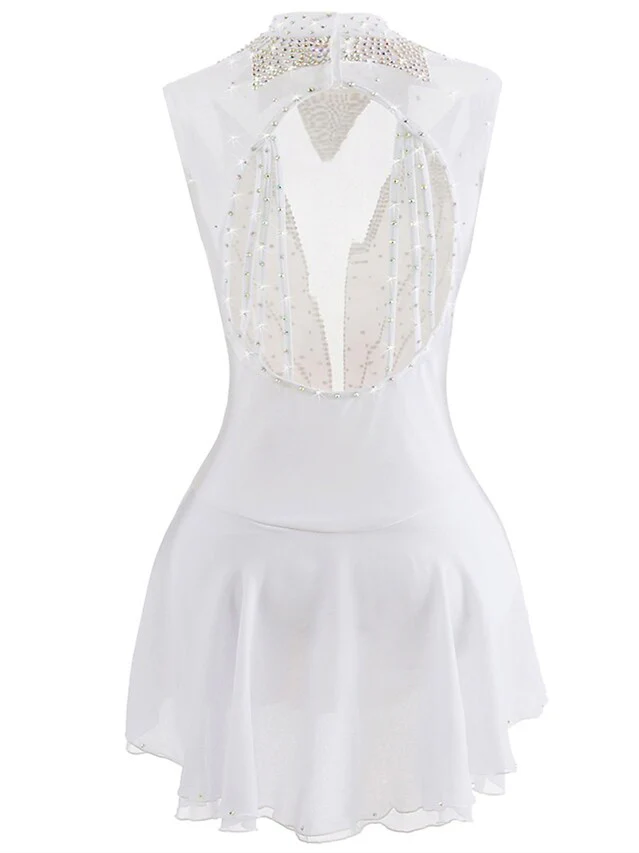 Figure Skating Dress Women's Girls' Ice Dancewear High Elasticity Competition Skating Wear Crystal/Rhinestone Ice Skating Figure - Image 2