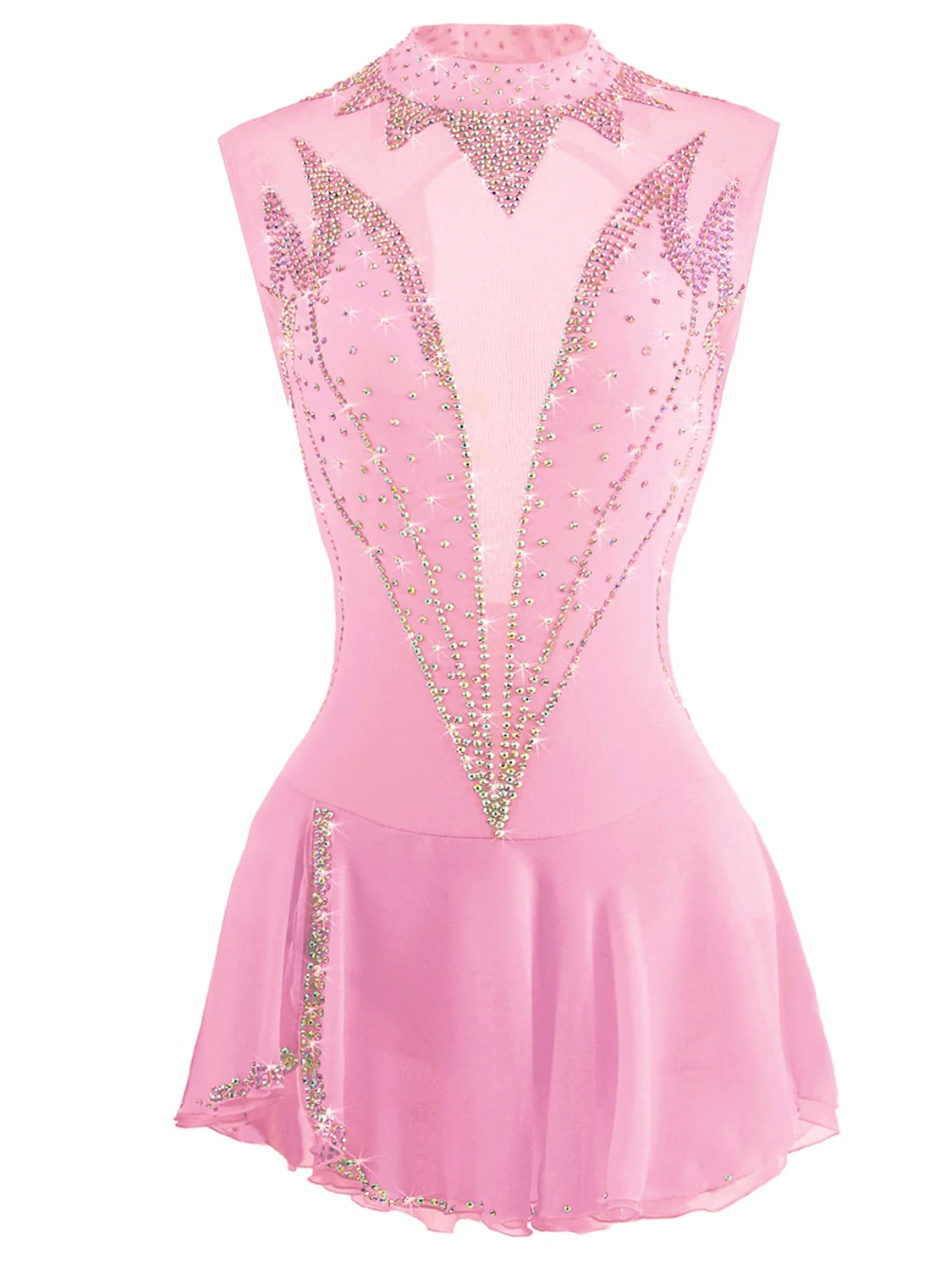 Figure Skating Dress Women's Girls' Ice Dancewear High Elasticity Competition Skating Wear Crystal/Rhinestone Ice Skating Figure - Image 3