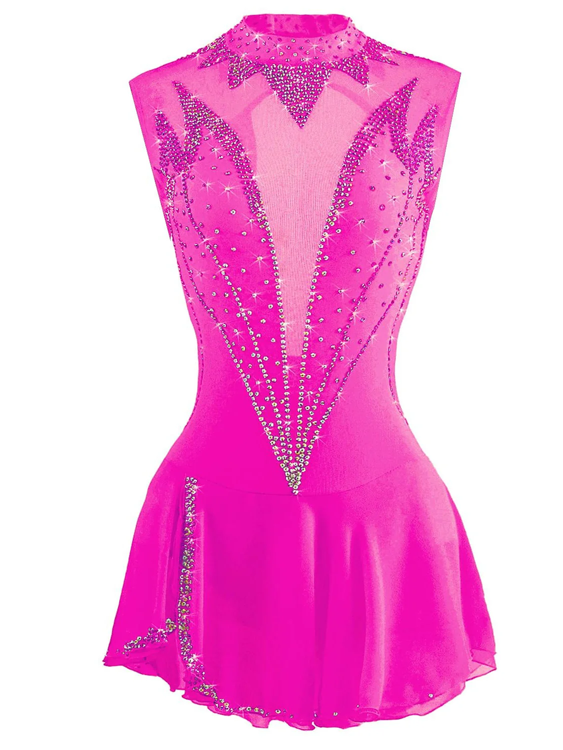 Figure Skating Dress Women's Girls' Ice Dancewear High Elasticity Competition Skating Wear Crystal/Rhinestone Ice Skating Figure - Image 6