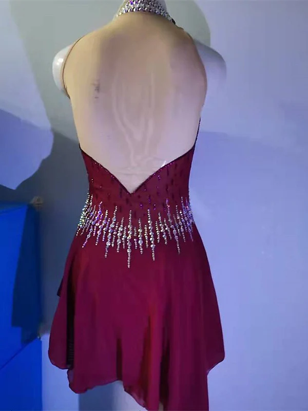 Figure Skating Dress Women's Girls' Ice Dancewear Spandex High Elasticity Ice Skating Dress - Image 2
