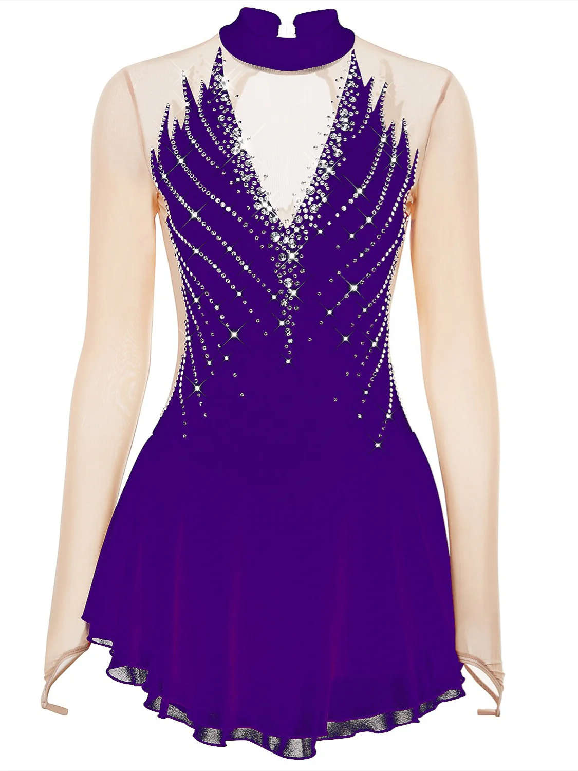 Figure Skating Dress Women's Girls' Ice High Elasticity Crystal/Rhinestone Dancewear Skating Dress - Image 5