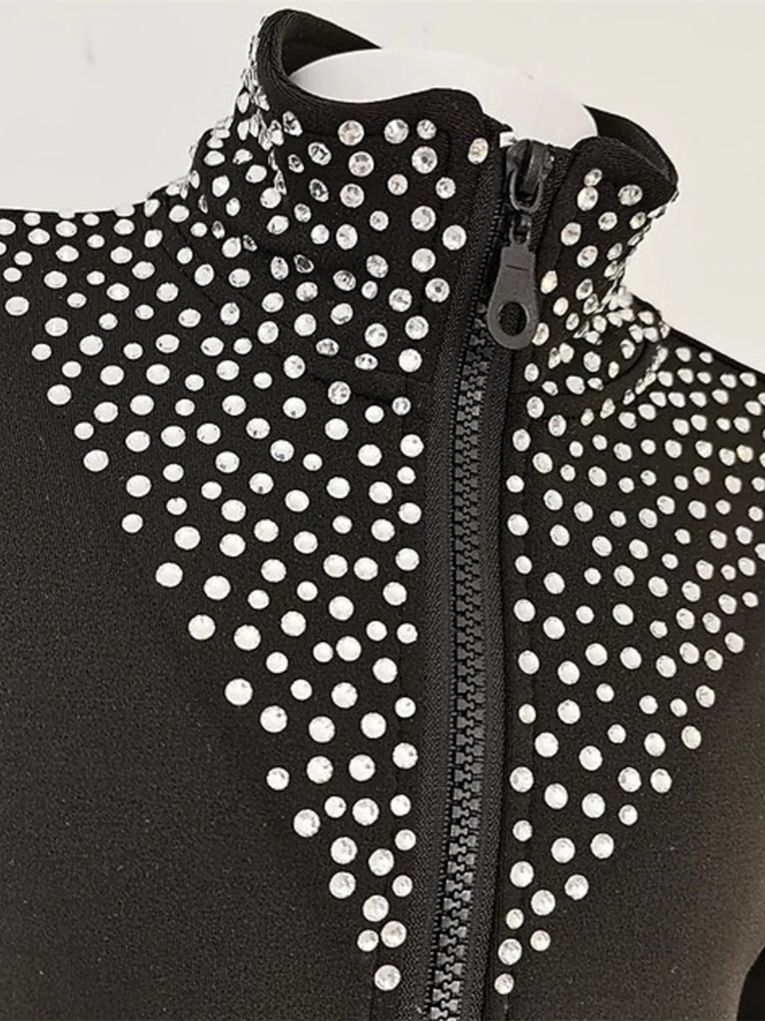 Figure Skating Dress Women's Girls' Jacket Crystal/Rhinestone Long Sleeve Dancewear Ice Skating - Image 3