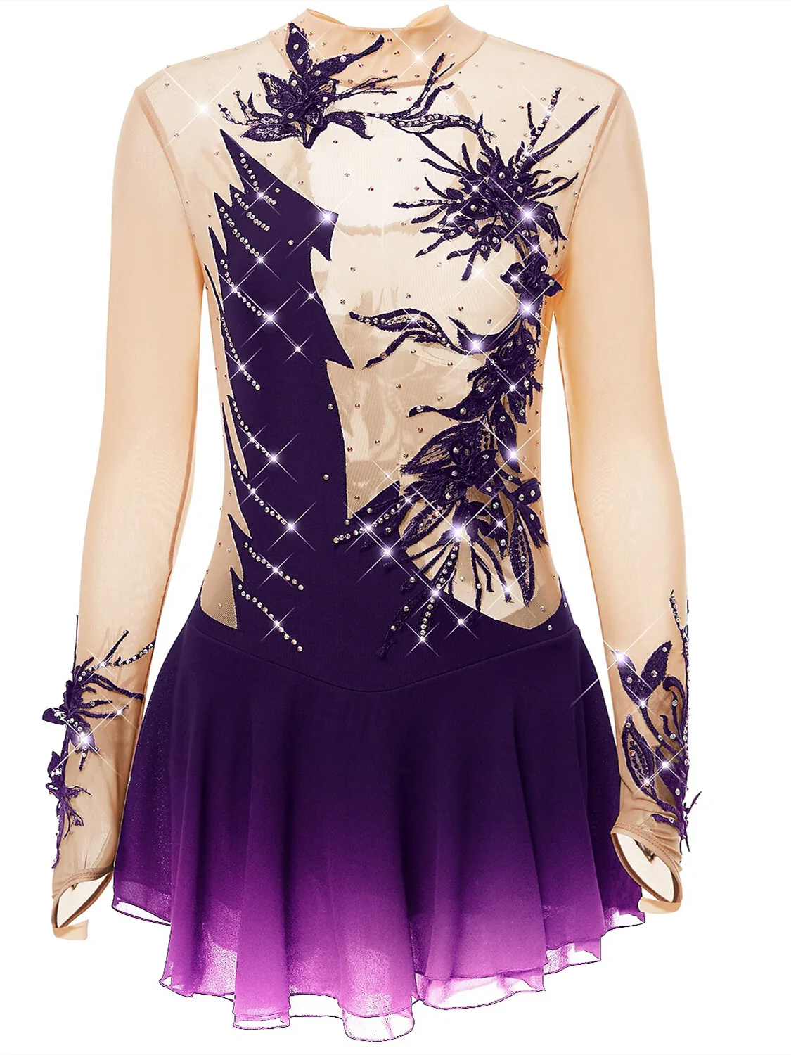 Figure Skating Dress Women's Girls' Spandex High Elasticity Ice Skating Winter Sports Figure Ice Skating Dress - Image 3