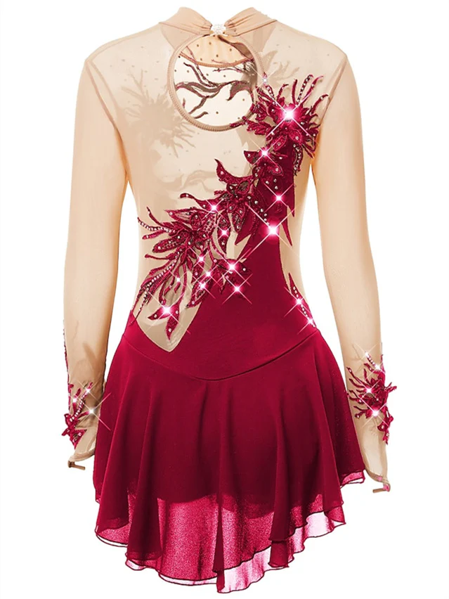 Figure Skating Dress Women's Girls' Spandex High Elasticity Ice Skating Winter Sports Figure Ice Skating Dress - Image 8
