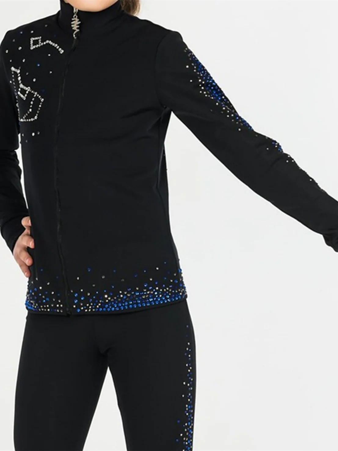 Figure Skating Dress Women's Girls'  Crystal / Rhinestone Long Sleeve Dancewear Ice Skating Dress - Image 5