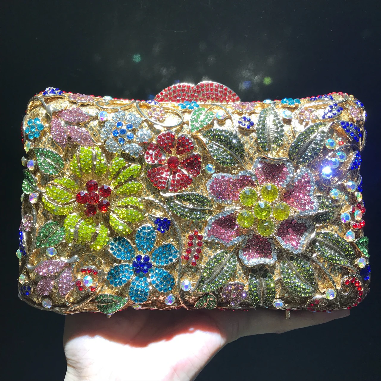 Flower Imitation Diamond Sequins Clutch Bags - Image 4
