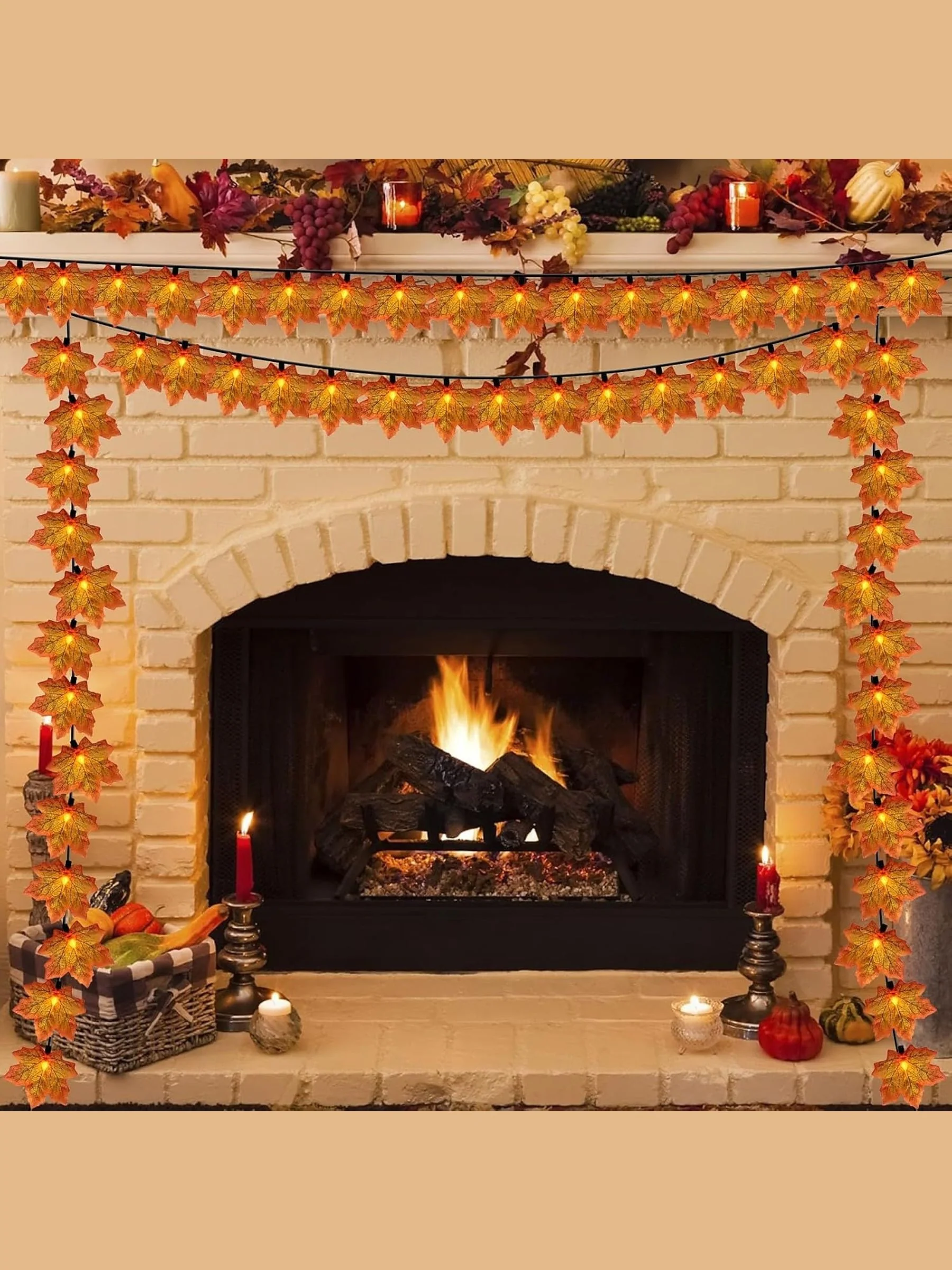 Halloween /Autumn Artificial Maple Leaf Decoration Atmosphere String Lights - Image 10