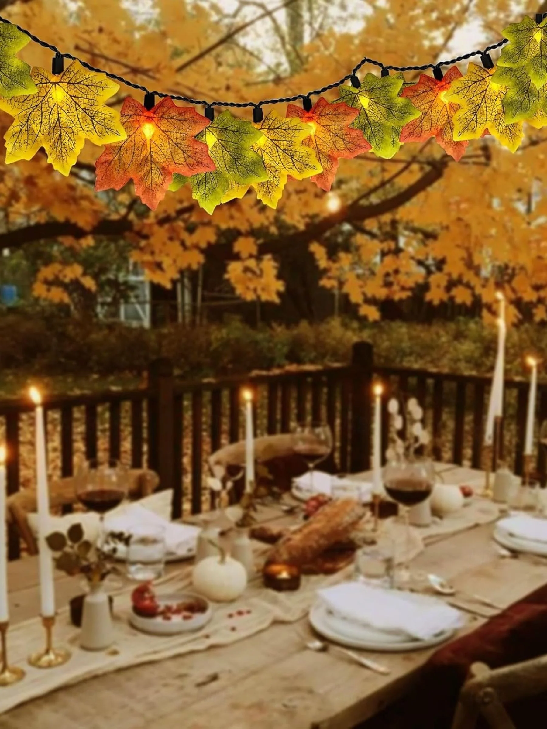 Halloween /Autumn Artificial Maple Leaf Decoration Atmosphere String Lights - Image 12