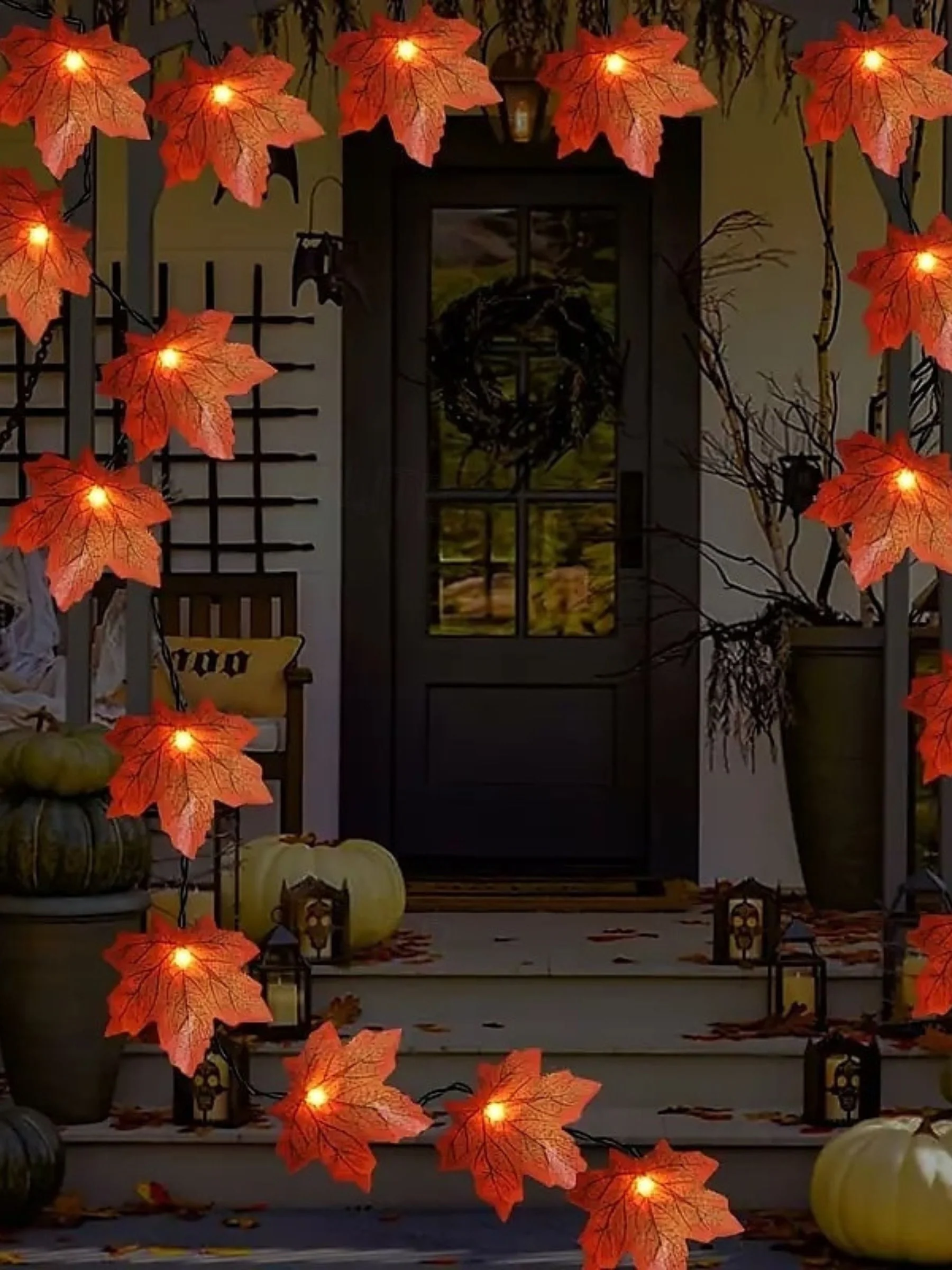 Halloween /Autumn Artificial Maple Leaf Decoration Atmosphere String Lights - Image 14